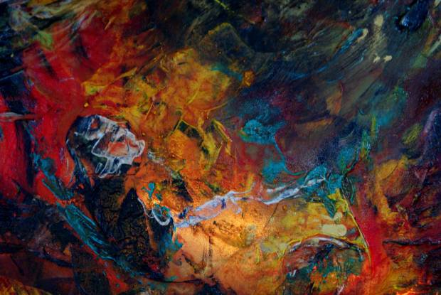 Detail from a painting entitled Freedom Fire, created at The Stand - Aboriginal Summit in Ottawa in June 2011.